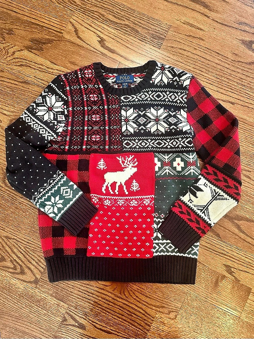 Boys Polo Ralph Lauren Holiday/Fair Isle Patchwork Wool-Blend Sweater